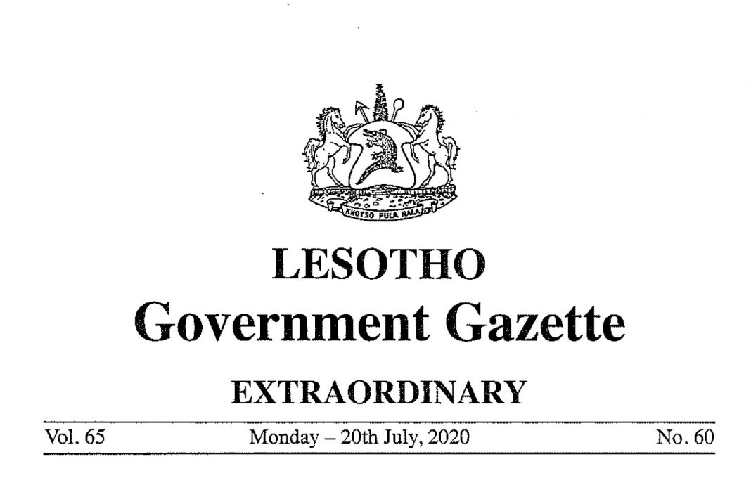 Lesotho Government Gazette – 20 July 2020