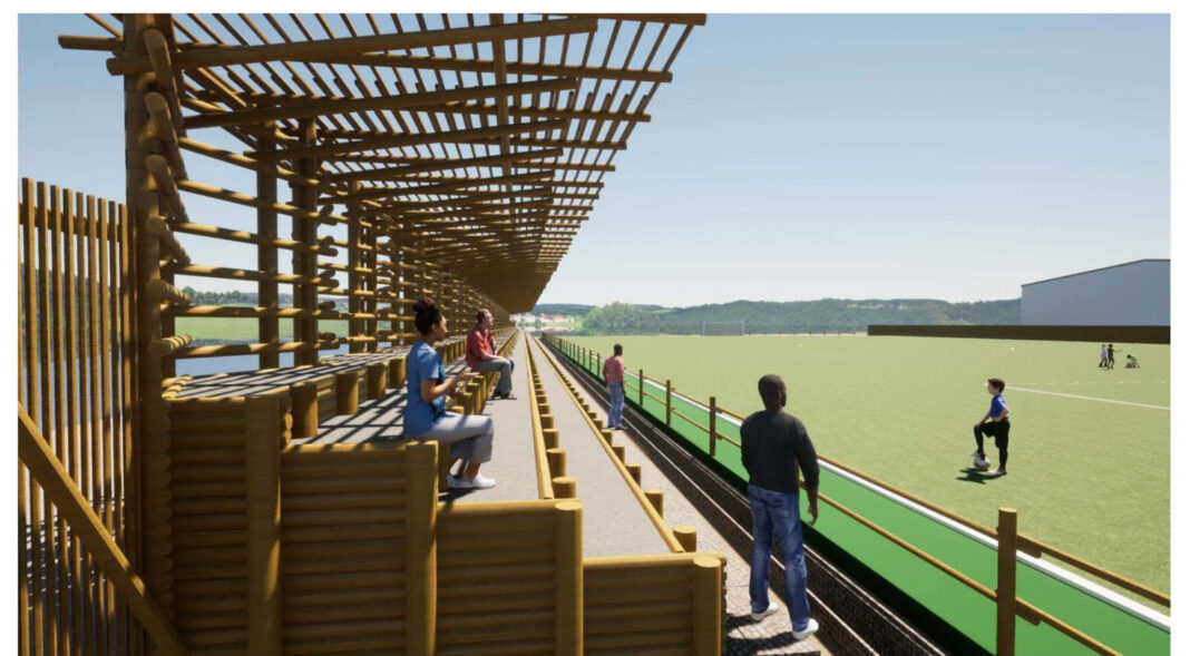 Eco-friendly football stadium under construction